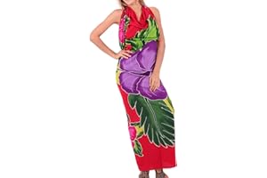 LA LEELA Femme Plage Bikini Jupe Paréo Cover Up Maillot de Bain Longue Sarong Wrap Sarong