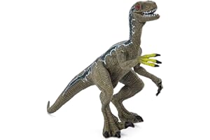 Zappi Co Kinder Velociraptor Blau/Grau Dinosaurier Figur Spielzeug (14 cm Länge) Realistische detaillierte Dino Sammlung Action-Figuren