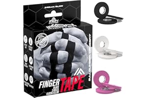 IRON FIGHTER 3X Strap Doigt 0,8cm x 13,7m - JJB Jiu Jitsu Bresilien - Escalade - CrossFit - MMA - Grappling - Judo - VolleyBall - Musculation - Rouleaux de Finger Tape Noir
