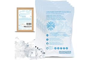 5x ARNOMED® Impacchi freddi monouso 8x13cm, impacchi freddi pronti all'uso da piegare, impacchi freddi istantanei per gonfiori e lesioni, impacchi freddi monouso per lo sport e il primo soccorso