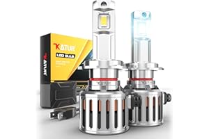 KATUR Bombilla H7 Led, 200W 40000LM 6000K Blanco 900% Brillo Super Brillante 360 Grados de Ángulo de Haz Ajustable 12V 24V Bombillas H7 Led Canbus libre de errores Kit de Conversión, 1 par