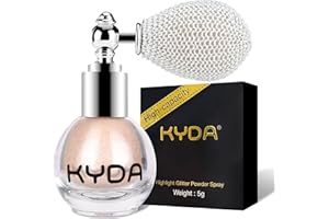 KYDA Ownest Glitter Powder Spray, Glitter Highlighter Spray Shimmer Sparkle Powder Makeup Spray for Face Body Cosmetic-Light Gold