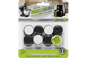 Slipstick GorillaGlides Kitchen Appliance Sliders (16 x 25mm Round Counter Glides) Self Adhesive Countertop Appliance Sliders Provide Easy Sliding and Saves Space on Counters