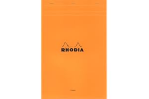 RHODIA 19600C - Stapled Notepad N°19 Orange - A4+ - Lined - 80 Detachable Sheets - White Clairefontaine Paper 80 g/m - Soft, Resistant and Waterproof Coated Card Cover - Basics, 210x318mm