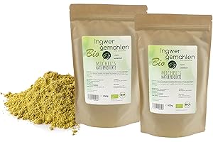 ‎MICHEL´S NATURPRODUKTE Michel´s Naturprodukte - BIO Ingwerpulver aus Indien, 1kg (2x500g), Abgefüllt in Deutschland, Vegan und Laktosefrei, Fein Gemahlen, 100% Natürlich und Rein - Ohne Zusatzstoffe