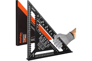 Squadra da Falegname 30 cm in Metallo - Squadra da Carpentiere in Lega Alluminio AivaToba, per Misurazione Angoli Precisi (12 Pollici, Metrico/Imperiale)