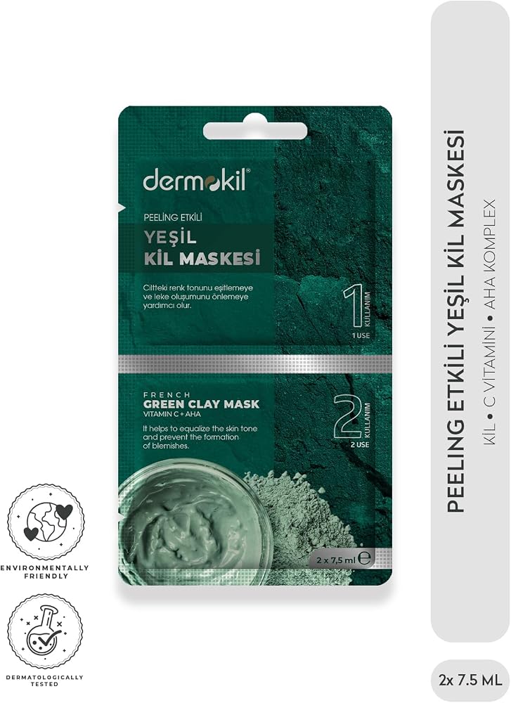 Dermokil Peeling Etkili Yeşil Kil Maskesi 2x 7.5 ml