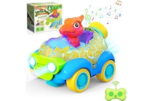 Gralal Voiture Telecommandé Enfant, Dinosaure Jouet Garcon 2 3 4 5 6 Ans Jouet Enfant 2-8 Ans Garçon Monster Truck Enfant avec Musique, Lumières LED - Cadeaux pour Filles Garcon