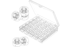 VFANDV Canillas Maquina Coser 36 Piezas, Bobinas para Máquinas de Coser con Caja de Bobinas Carretes Máquinas Coser Transparentes Plásticos para Máquina de Coser Doméstica