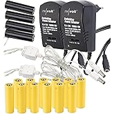 revolt Battery Dummy: Set of 2 Battery Power Supply Adapters, Replaces 16 AA Batteries (4 Devices) (Dummy Battery Adapter, AA