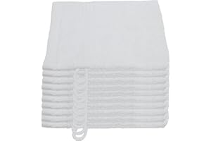 ‎JULIE JULSEN Julie Julsen 10er Pack Waschhandschuhe Chemikalien-Frei 600g/m² Weiß 15 x 21 cm 100% Baumwolle - Oeko TEX Std 100 Zertifizierung - Weich und Saugstark - Waschmaschinenfest