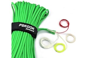 PSKOOK Paracord Survival Cord with Waxed Tinder Fishing Line Cotton Thread Outdoor Commercial Grade Braided Fire Parachute Cord Ropes