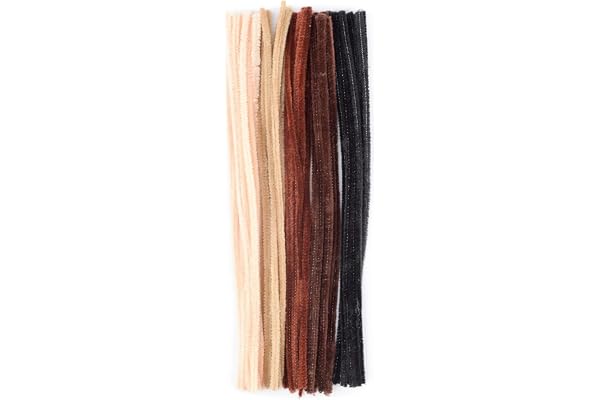 Vaessen Creative Fil Chenille - 50 pcs - 6 mm / 30 cm - Marron - Cure-pipes - Fil de Fer Souple pour Bracelets et Loisirs Créatifs