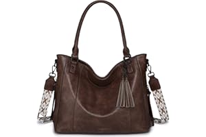 VASCHY Torba hobo dla kobiet, skórzana torba na ramię, torebka z zamkiem błyskawicznym, pasek gitarowy