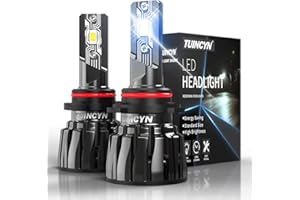 TUINCYN 9012 HIR2 LED Headlight Bulb, +400% Brightness 80W 16000LM 6000K Headlight Conversion Kit 1:1 Halogen/HID Replacement Bulb, 13000RPM Turbo Cooling Fan, IP65 Waterproof, 2PCS(9012/HIR2)