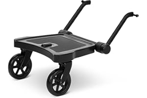 ABC Design Plataforma Kiddie Ride On 2 – Patinete para hermanos – Accesorio universal para cochecito – Asiento compatible se vende por separado – Negro