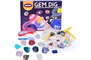 REDO Edelstein Ausgraben Set Weihnachts Geschenke 12 bunte Edelsteine, 24 Tage Weihnachten Adventskalender Überraschungen, Lernspielzeug für Jungen Mädchen