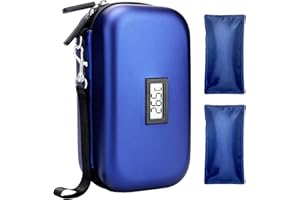 roargy Insulin Cooler Travel Case with 2 Ice Pack and Display, TSA Approved Medication Diabetic Cooler Organizer Bag for Travel Daily Life (Blue)