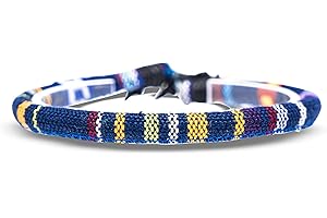 Made by Nami Surfer Bracelet pour hommes et femmes - boho hippie - accessoires de plage et de festival - fabriqués à la main - 100% coton écologique, imperméable et ajustable (Rose) (Bleu)