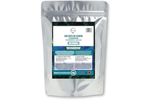 GREEN GOF Sulfate de cuivre CuSO 1 kg Poudre soluble Engrais CE haute solubilité pour guérir les carences en cuivre. Utilisation dans les piscines et les cultures