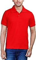 VIRTUOUS Cotton Polo Neck Half Sleeves Plain T Shirts for Mens