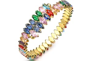 Manschett tennisarmband kvinnor: justerbart 8 mm kubisk zirkon klassiskt tennisarmband glänsande kristall läckert armband mod