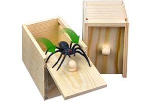 PARNIXS Surprise Spider Prank Box - Handcrafted Spider in a Box，Fake Realistic Spiders Toy,Hilarious April Fools Day or Birthday Christmas Day Surprise Toy and Gag Gift Practical Joke