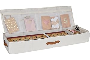 ‎LOVE !T STORE !T LOVE IT STORE IT Premium Geschenkpapier Organizer - Hochwertige Geschenkpapier Aufbewahrung aus Stoff - Mit Fächern für Geschenkbänder - Beige - 90x30x12 cm