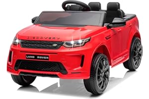 CoolGrows Land Rover Ride on Car, Electric Cars for Kids, with Remote Control, LED Lights, Music, 3 Speed Modes Smooth Start for 3-6 Years Old, Black, Max Weight 25KG - Red