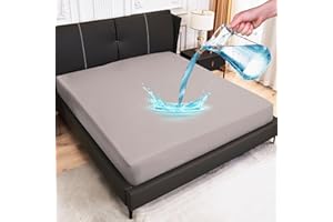 ‎ARCONA Arcona Matratzenschoner 90 x 200, Spannbettlaken Stil Wasserdichter Matratzenschoner 90x200, wasserdicht und Atmungsaktive Matratzenbezug, Nässeschutz Waschbar Bettlaken Grau