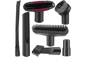 GZqiancang 6 Pièces Embout Aspirateur, Brosse Aspirateur Universel avec 1 Pièces 63cm Suceur Plat Flexible pour Aspirateurs avec un Diamètre Intérieur de 32 mm à 35 mm