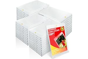 unlemoni Card Sleeve, 100pcs Magnetic Card Holders for Trading Cards, 35PT Hard Plastic Baseball Card Case Protector, Compatible with Standard Cards, Game Cards, MTG Cards