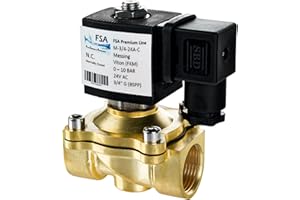 FSA électrovanne en laiton 3/4" 24V DC 0-10 bar Viton fermée sans courant