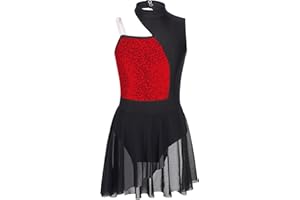 Jowowha Girls Sequins Tassel Hem Latin Dance Dress Leotard Rumba Samba Jazz Dance Dress Costumes