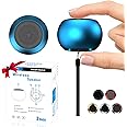 AUKSKY 2Pack Portable Mini Speaker, Bluetooth Tiny Speaker,Wireless Micro Speaker for Phone/PC/Tablet, Rechargeable Battery, Built-in Microphone, Cute Mini Speaker with Strap to Carry, Blue, Black