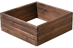 GARDEN LIFE Wooden Raised Garden Planter Treated Fir Wood Outdoor Flower Trough Herb Vegetable Bed in 3 Sizes Bottomless Assembly Required (Small 60x60cm)