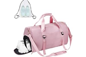 AISPARKY Gym Sport Bag Dry Wet Separated, Waterproof Large Sports Duffel Bag Training Handbag with Shoes Compartment for Sport Traveling Swimming Yoga Hiking Camping for Women