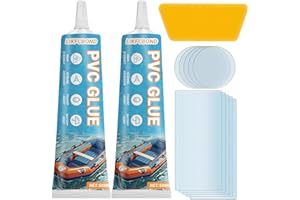 LIKFCBOND Kit Réparation Piscine, Haute Résistance Kits Entretien Spa, Étanche et Transparent, Colle PVC Bouées, Spas Gonflables, Bateaux Gonflables, Revêtements De Piscine Et Kayaks (2x50ML)