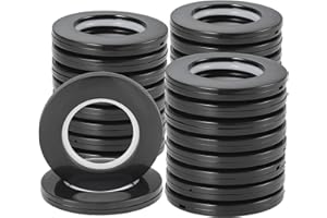 Kinsinder 32 anillos redondos de plástico con ojales de 40 mm de diámetro interior para ventana y cortina de ducha (negro)