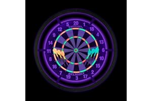 EASTPOINT SPORTS Cible de fléchettes Blacklight - Taille Officielle - Cible de fléchettes avec Segments Lumineux et ailettes de fléchettes