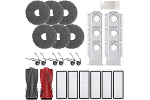 Accessories Compatible with Roborock, Robot Vacuum Cleaner Qrevo 5AE/Curv/Curvc/Curv S5X 5A1 5XC/Edge Brush Vacuum Cleaner Accessories (Grey -26 pieces)