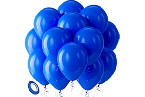 KELFARA Ballon Bleu Royal Ballons de Baudruche - 100 Pièces 12 Pouces Ballon Bleu Roi en Latex Ballons Helium pour Anniversaire d'un garçon Baby Shower Graduation Décorations Bleu thème Océan