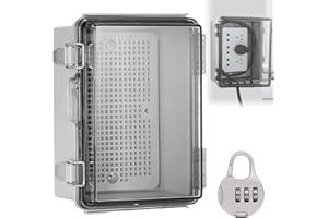 AICHARYNIC Caja de conexiones resistente al agua IP66: caja de distribución para montaje en superficie, caja de conexiones eléctricas ABS, caja de distribución exterior, armario de distribución transparente