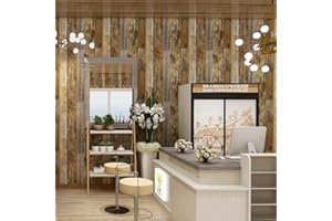 JOLIHOME Papel Pintado Autoadhesivo Efecto Madera Amarillo-Marrón Pelar y Pegar Vinilo Desenfundable para Muebles Puerta de Pared Impermeable 44,5x500cm