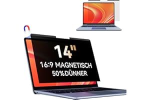 Makinda Magnetischer Laptop Sichtschutz für 14 Zoll Laptop 16:9, Anti Blaulicht Blendschutz Blickschutzfolie Displayschutz