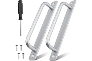 UMILKI 2Pcs Schiebetür Handgriff Set,18cm Scheunentorgriffe mit Platte,Schrank Türgriffe Metall mit Schraube Schraubendreher,Küchen Türgriff für Scheunentor,Gartentorgriffe,Kleiderschrank Schublade Möbel Tor