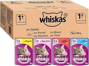 Whiskas Sachets Fraicheur Pour Chat Adulte Sterilise Ou Non Selection Mixte En Gelee 84 Sachets 84x100g Amazon Fr Animalerie