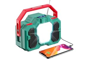 HYCHIKA BETTER TOOLS FOR BETTER LIFE Radio mit LED Taschenlampe, HYCHIKA Tragbares Radio Weltempfänger Bluetooth Lautsprecher Wetter AM/FM/SW Notfallradio, 8000mAh Wiederaufladbare Powerbank, USB-Handy-Lader, 3 Modi LED Taschenlampe