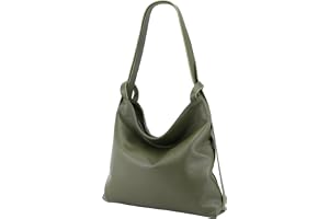 SH läder 2-i-1 handväska ryggsäck dam axelväska Daypack stadsryggsäck av äkta narvigt läder (B 37 cm x H 35 cm) Rica G699