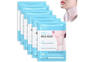 TRENDYFAVE Firming Rejuvenating Neck Mask, Neck Tightening Mask for Tightening And Firming With Hyaluronic Acid, Sheet Masks For Wrinkles, Moisturizing For NecK Line Romoval, 6PCS